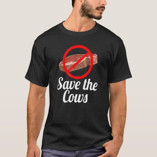 Koeien Redden Geen Rood Vlees T-shirt (Voorkant)