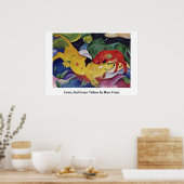 Koeien, rood groen geel door Marc Franz Poster (Keuken)