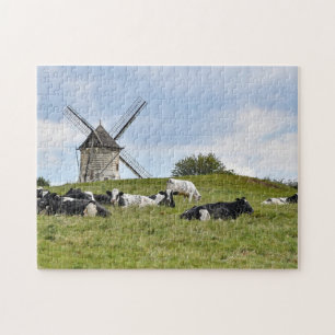 Koeien Rundveer Mill Windmill Farmland Pasture Jig Legpuzzel