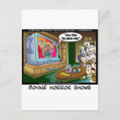 Koeien Scary TV Films Funny T - shirts Mokken Gift Briefkaart (Voorkant)