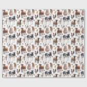Koeien schapen Varkens kippen Cadeaupapier (Vlak)