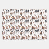 Koeien schapen Varkens kippen Inpakpapier Vel (Voorkant)