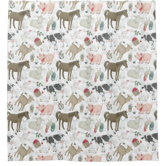 Koeien schapenvarkens douchegordijn (Voorkant)