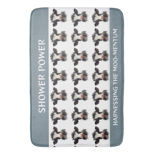 Koeien Shower Power: gebruik maken van het moo-men Badmat (Voorkant Verticaal)