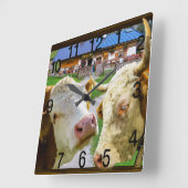 Koeien te grappig in liefde vierkante klok (Hoek)