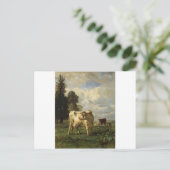 Koeien ter plaatse door Constant Troyon Briefkaart (Staand voorkant)