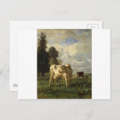 Koeien ter plaatse door Constant Troyon Briefkaart (Voorkant / Achterkant)
