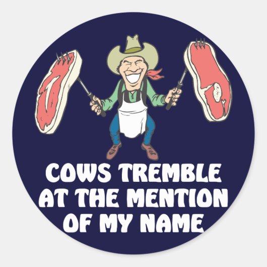 Koeien Tremble Ronde Sticker (Voorkant)