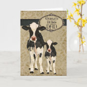 Koeien Vaderdag Card Kaart (Gele Bloem)