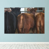 Koeien van achteren canvas afdruk (Insitu (Houten vloer))