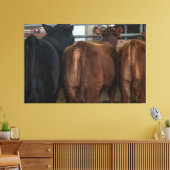 Koeien van achteren canvas afdruk (Insitu (Woonkamer))