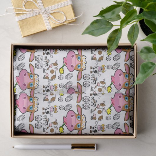 Koeien van decoratief tissuepapier (Geschenk)