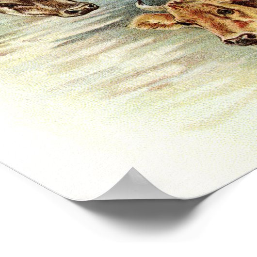 Koeien van kunstlandbouwhuisdieren poster (Hoek)