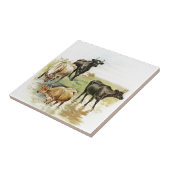 Koeien van kunstlandbouwhuisdieren tegeltje (Zijkant)
