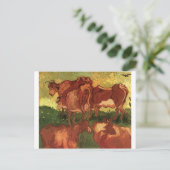 Koeien van Vincent van Gogh Briefkaart (Staand voorkant)