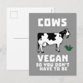 Koeien Vegan dus je hoeft niet te zijn Briefkaart (Voorkant / Achterkant)
