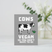 Koeien Vegan dus je hoeft niet te zijn Briefkaart (Staand voorkant)