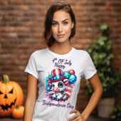 Koeien viering met ballonnen onafhankelijkheidsdag t-shirt