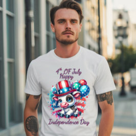 Koeien viering met ballonnen onafhankelijkheidsdag t-shirt