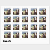 Koeien voor grazing vierkante sticker (Vel)