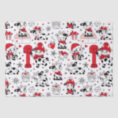 Koeien voor kerstfeestdagen bevestigen een modern  tissuepapier (Voorkant)