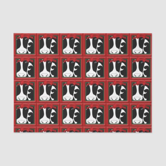 Koeien voor kerstmis - 10x15 decoupage tissuepapier (Voorkant)