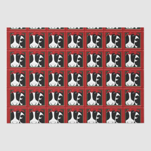 Koeien voor kerstmis 15x20 tissuepapier (Voorkant)