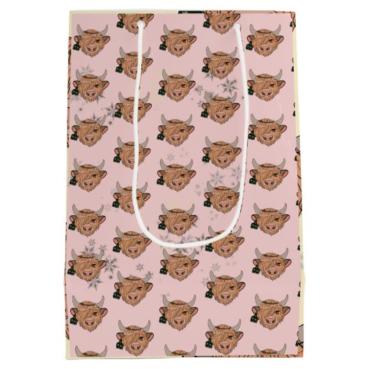 Koeien voor kerstmis medium cadeauzakje (Achterkant)