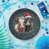 Koeien voor kerstmis papieren bordje (Feest)
