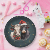 Koeien voor kerstmis papieren bordje (Feest)
