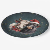 Koeien voor kerstmis papieren bordje (Gekanteld)