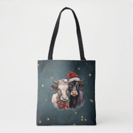 Koeien voor kerstmis tote bag