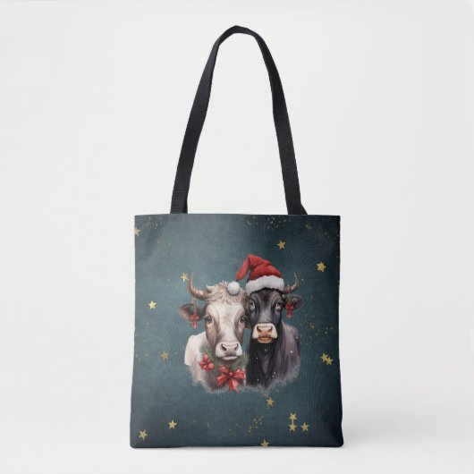 Koeien voor kerstmis tote bag (Voorkant)