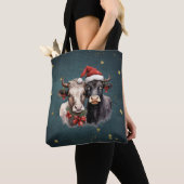 Koeien voor kerstmis tote bag (Dichtbij)