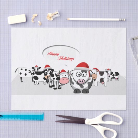 Koeien voor kersttassen Prettige feestdagen Tissuepapier (Craft)