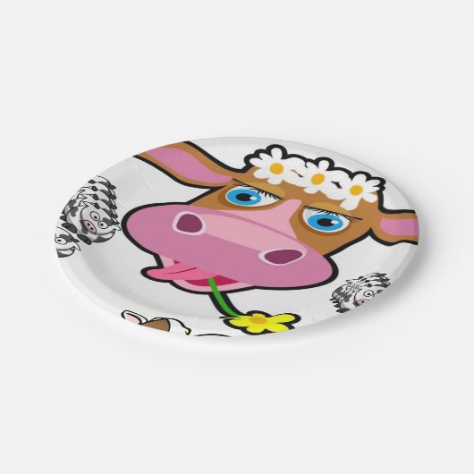 Koeien voor papieren borden papieren bordje (Gekanteld)