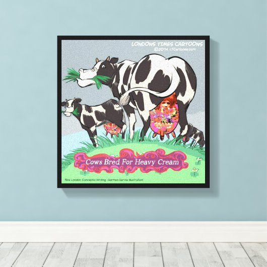 Koeien voor zware crème canvas afdruk (Insitu (Houten vloer))