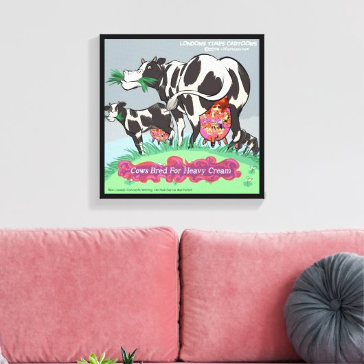 Koeien voor zware crème canvas afdruk (Insitu (Woonkamer))