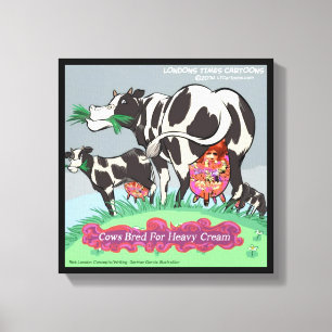 Koeien voor zware crème canvas afdruk