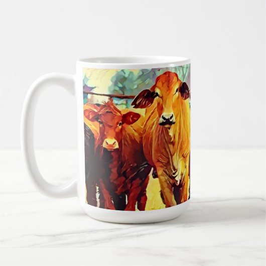 Koeien Vrienden Groep Schattigee Kunst Mok Cup (Links)