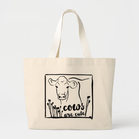 Koeien zijn Cute Tekening Grote Tote Bag (Voorkant)