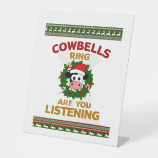 Koeienbellen rinkelen luister je Kerst Grappig C Reclamebord Met Voetstuk
