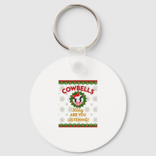 Koeienbellen rinkelen, luister je Kerstmis Grappig Sleutelhanger