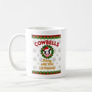 Koeienbellen rinkelen luister je Kerstmis Grappige Koffiemok