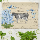 Koeienblauw Briefkaart Tea Towel Theedoek (Gevouwen)