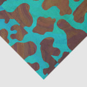 Koeienbruin en Blauwgroen afdrukken Tissuepapier (Detail)