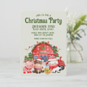 Koeiende kerstagedieren in de slacht kaart (Staand voorkant)