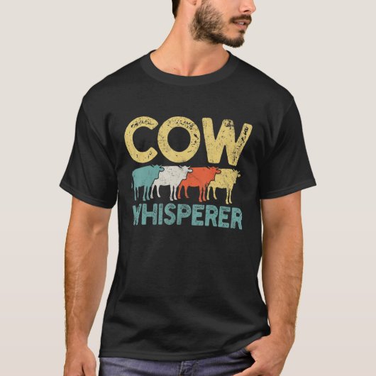 Koeienhouderij Retro T-shirt (Voorkant)