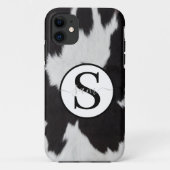 Koeienhuid Black White Monogram Case-Mate iPhone Case (Achterkant)