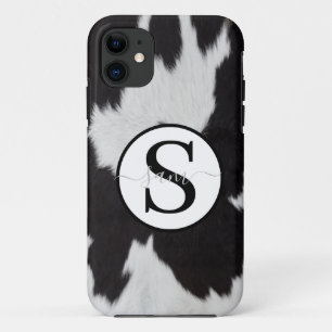 Koeienhuid Black White Monogram Case-Mate iPhone Case